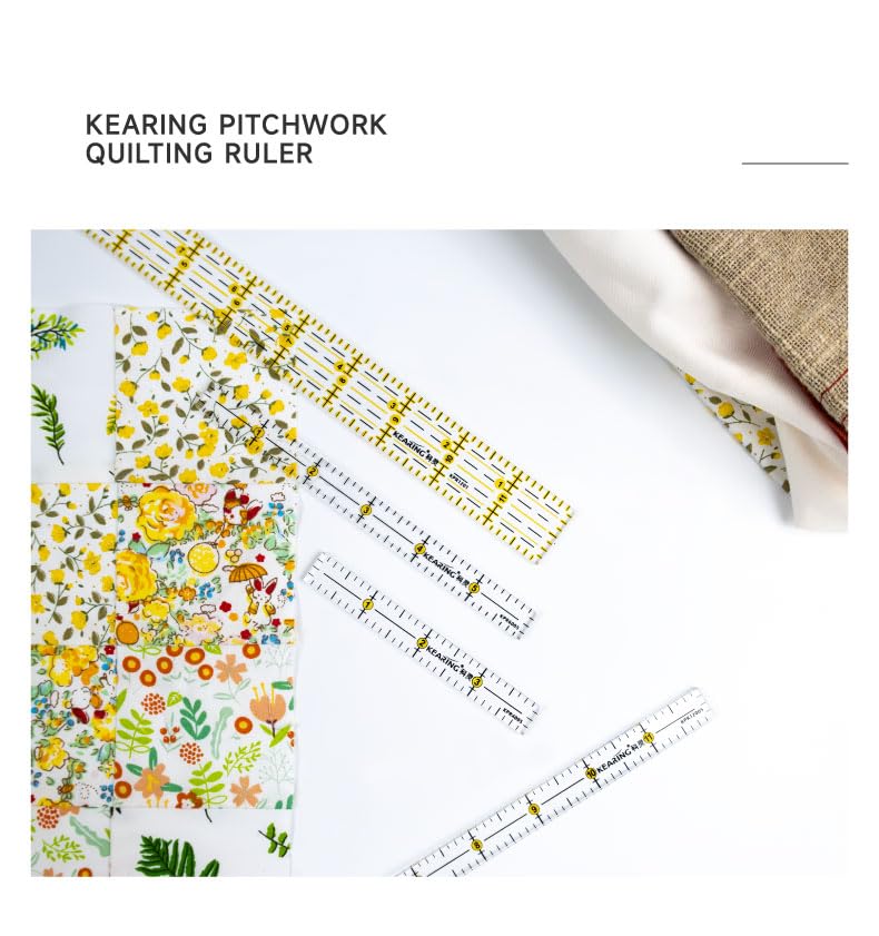 KEARING 1" x 12" Quilting Ruler, Non-Slip Acrylic Sewing Ruler for Cutting Fabric, Clear Mini Quilting Ruler for Pattern Making and Sewing Projects - Image 5
